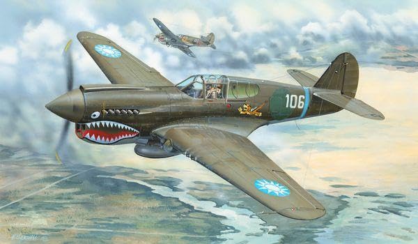 カーチス P-40 ガスモデル 09用スタント Amazon.com: Trumpeter 02269 1/32 US Army Airforce P-40E Kitty Hawk